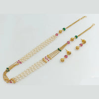 Manisha Jewellery Gold Plated Pearl Necklace Set