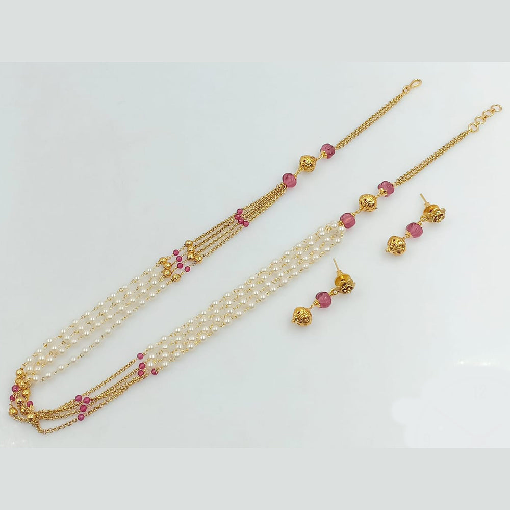 Manisha Jewellery Gold Plated Pearl Necklace Set