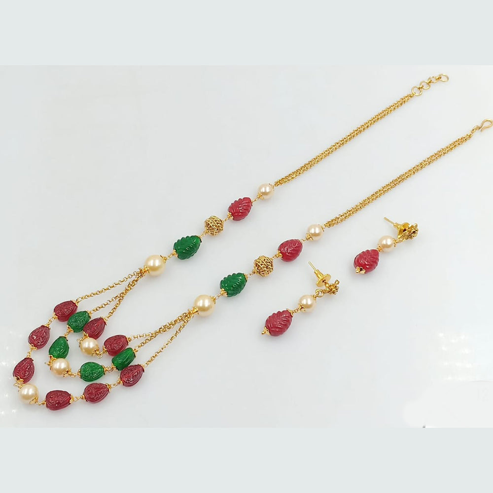 Manisha Jewellery Gold Plated Beads Necklace Set