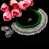 Manisha Jewellery Oxidised  Plated Choker Necklace Set