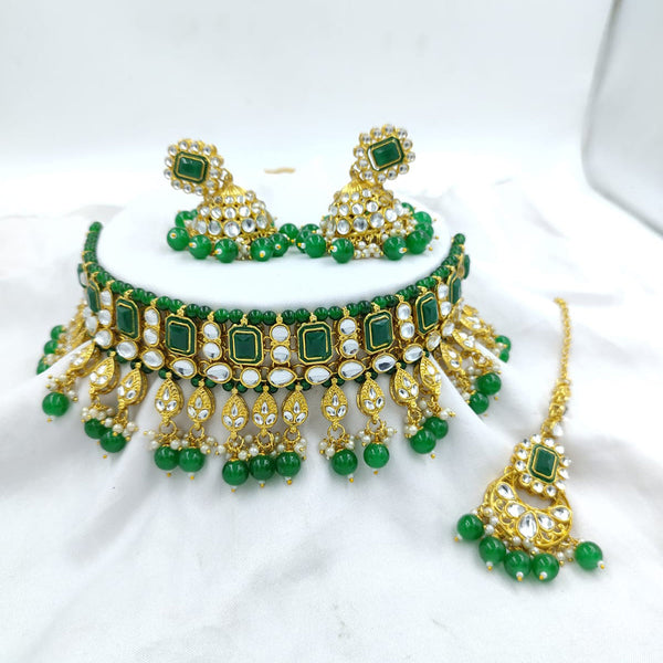 Manisha Jewellery Gold Plated Pearl And Kundan Choker Necklace Set