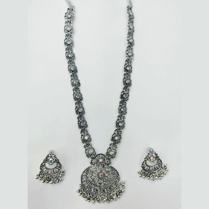 Manisha Jewellery Oxidised Plated Austrian Stone Necklace Set