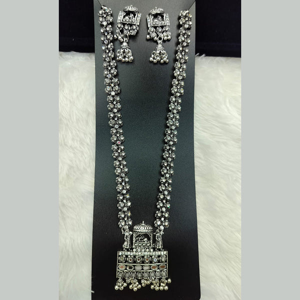 Manisha Jewellery Oxidised Plated Mirror Long Necklace Set