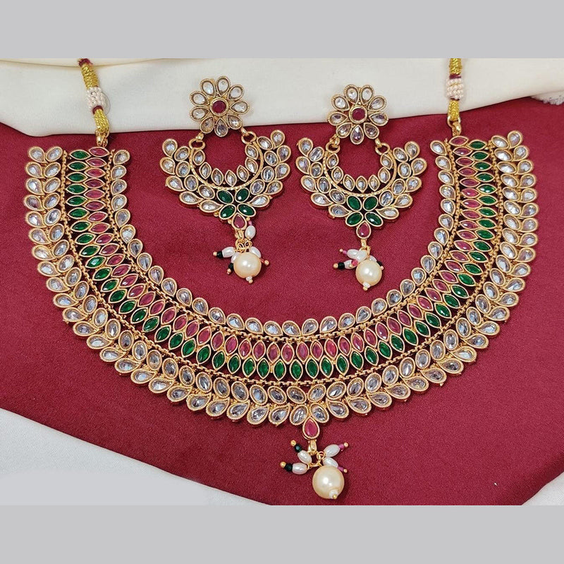 Manisha Jewellery Gold Plated Crystal Stone Necklace Set