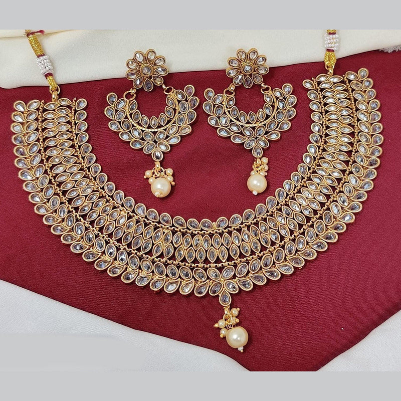 Manisha Jewellery Gold Plated Crystal Stone Necklace Set