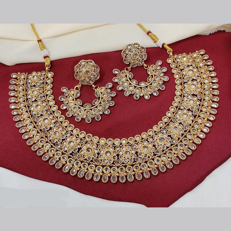 Manisha Jewellery Gold Plated Crystal Stone Necklace Set