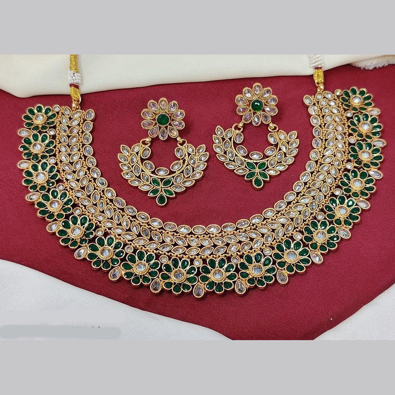 Manisha Jewellery Gold Plated Crystal Stone Necklace Set