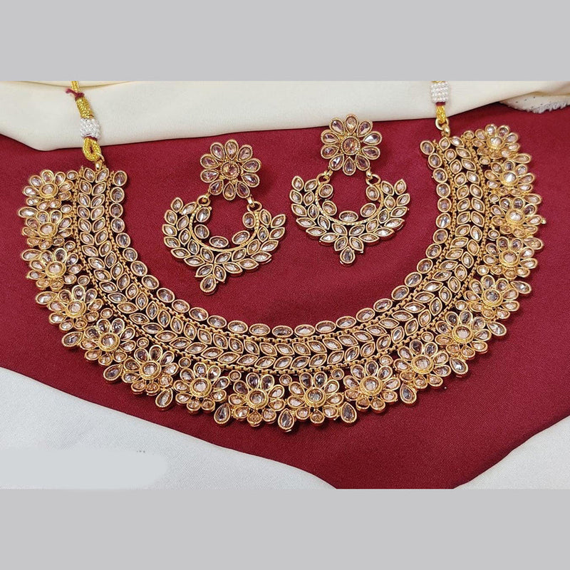 Manisha Jewellery Gold Plated Crystal Stone Necklace Set