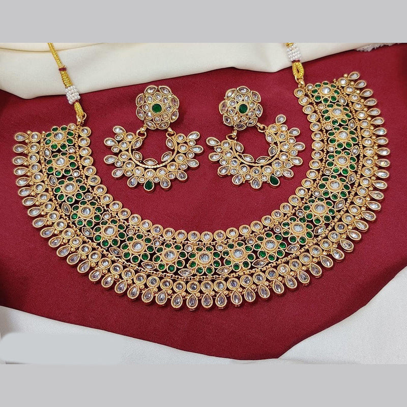 Manisha Jewellery Gold Plated Crystal Stone Necklace Set