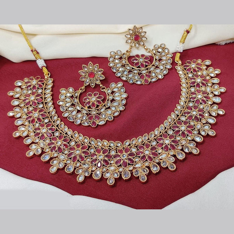 Manisha Jewellery Gold Plated Crystal Stone Necklace Set