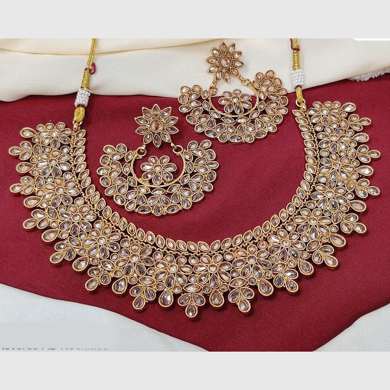 Manisha Jewellery Gold Plated Crystal Stone Necklace Set