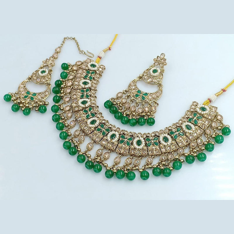 Manisha Jewellery Gold Plated Crystal Stone And Pearls Necklace Set