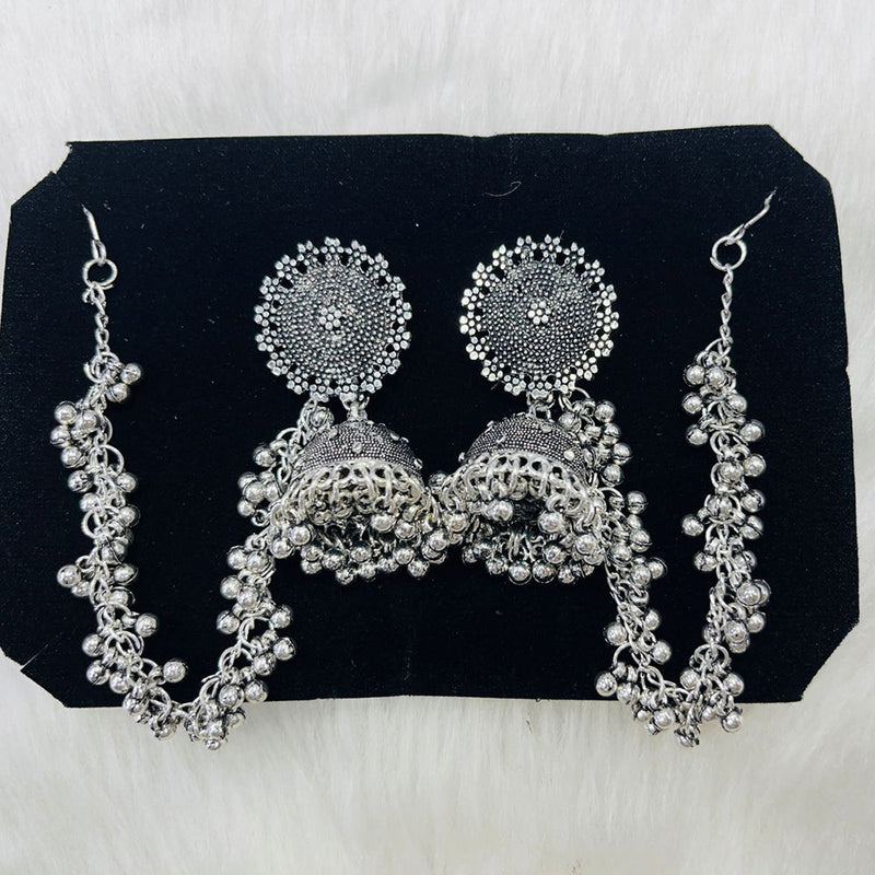 Manisha Jewellery Oxidised Plated Kanchain Jhumki Earrings