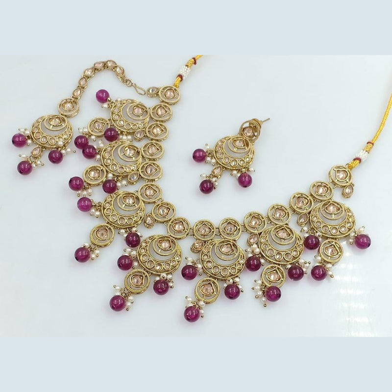 Manisha Jewellery Gold Plated Crystal Stone Necklace Set