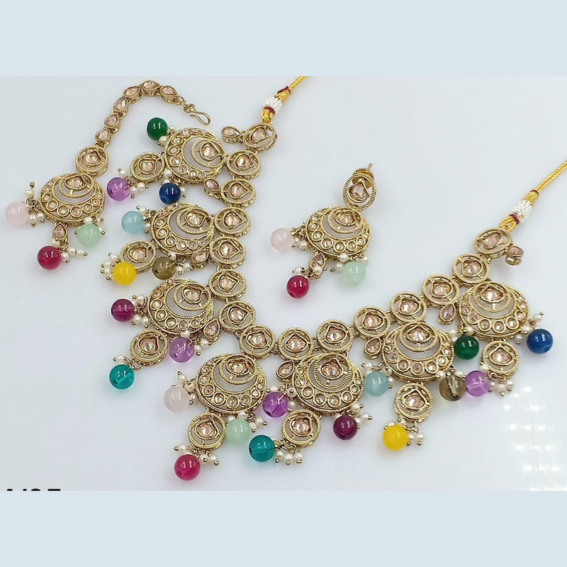 Manisha Jewellery Gold Plated Crystal Stone Necklace Set