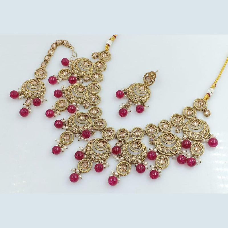 Manisha Jewellery Gold Plated Crystal Stone Necklace Set