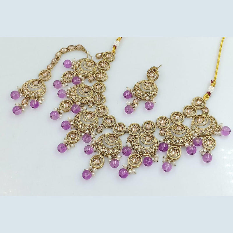 Manisha Jewellery Gold Plated Crystal Stone Necklace Set