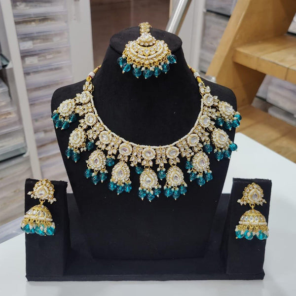 Manisha Jewellery Gold Plated Kundan Stone Necklace Set