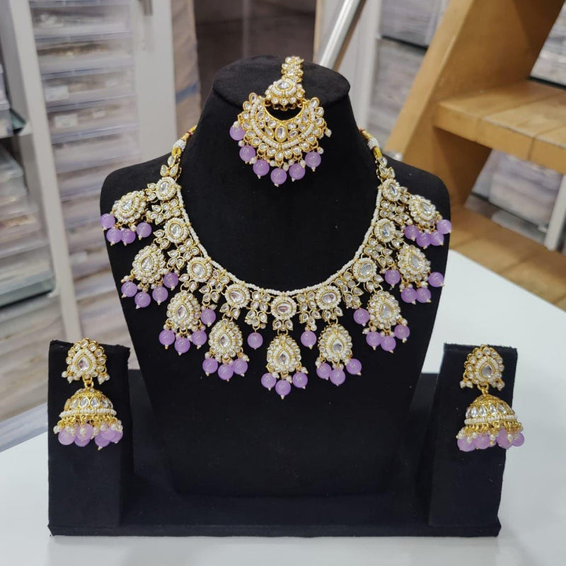 Manisha Jewellery Gold Plated Kundan Stone Necklace Set