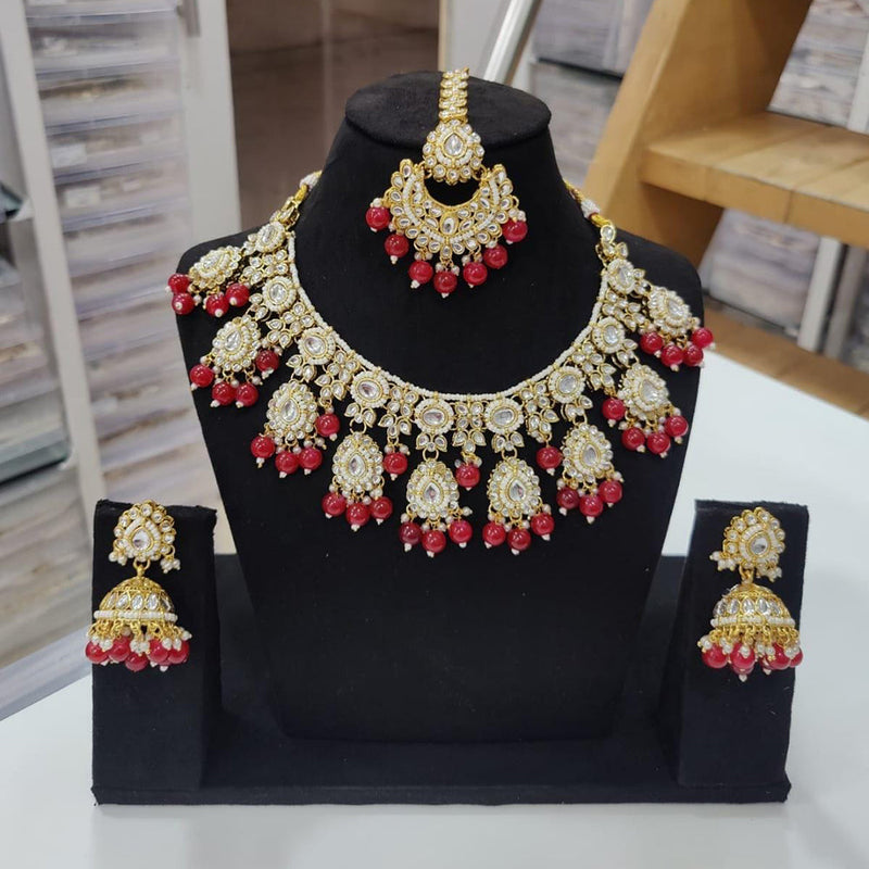 Manisha Jewellery Gold Plated Kundan Stone Necklace Set