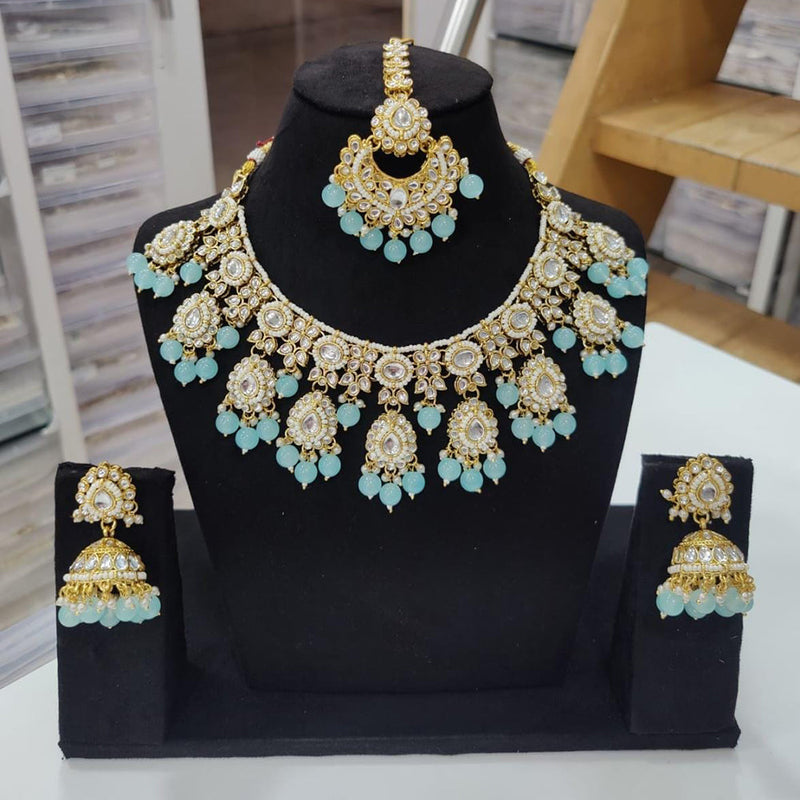 Manisha Jewellery Gold Plated Kundan Stone Necklace Set