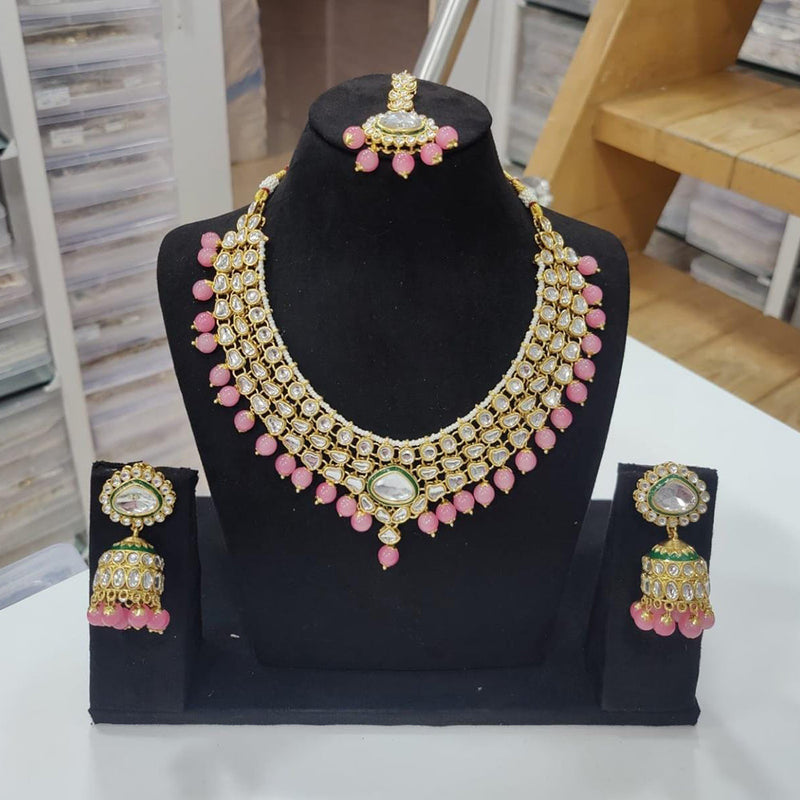 Manisha Jewellery Gold Plated Kundan Stone And Pearl Necklace Set