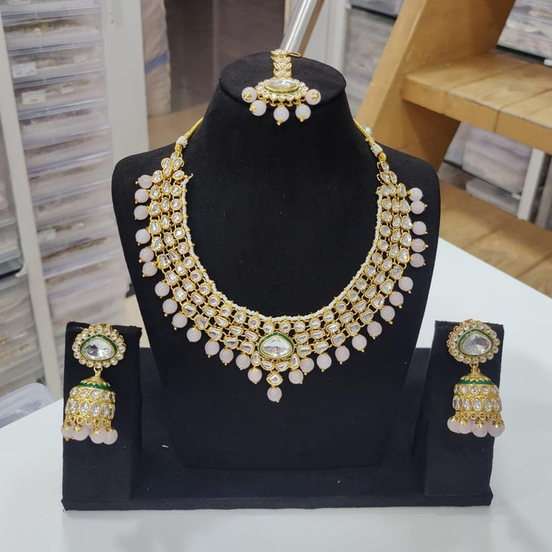 Manisha Jewellery Gold Plated Kundan Stone And Pearl Necklace Set