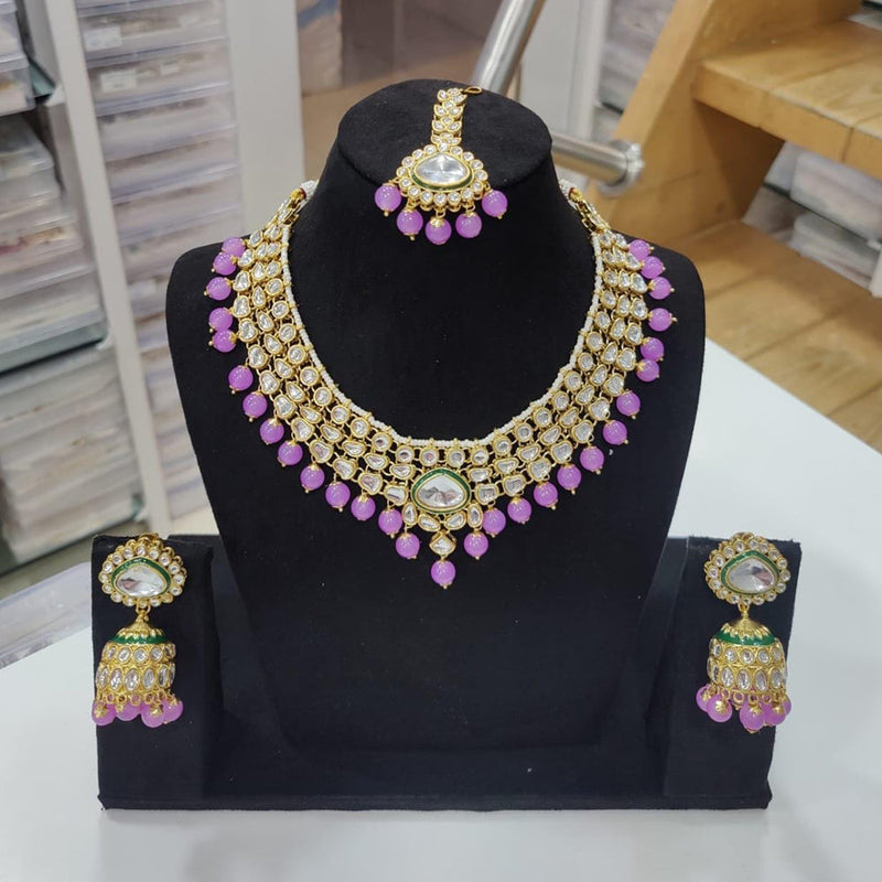 Manisha Jewellery Gold Plated Kundan Stone And Pearl Necklace Set