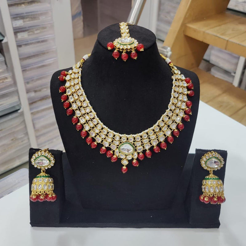 Manisha Jewellery Gold Plated Kundan Stone And Pearl Necklace Set