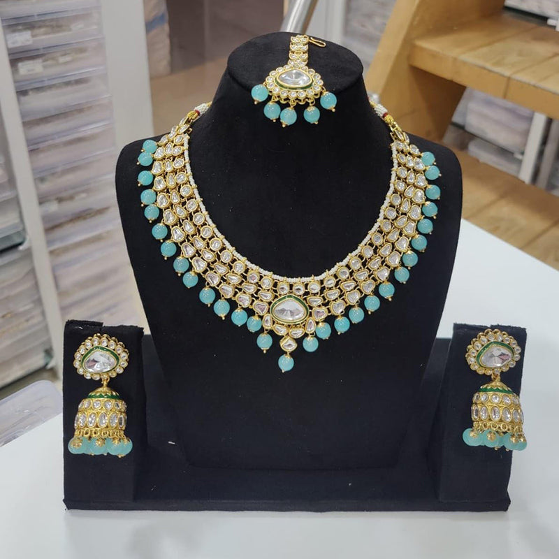 Manisha Jewellery Gold Plated Kundan Stone And Pearl Necklace Set