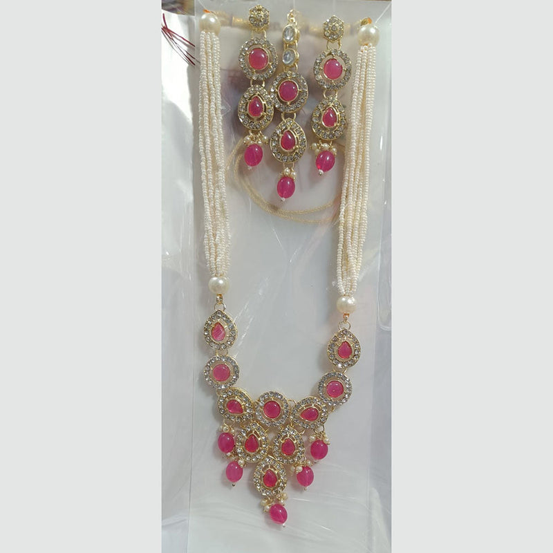 Manisha Jewellery Gold Plated Austrian Stone And Pearl Necklace Set