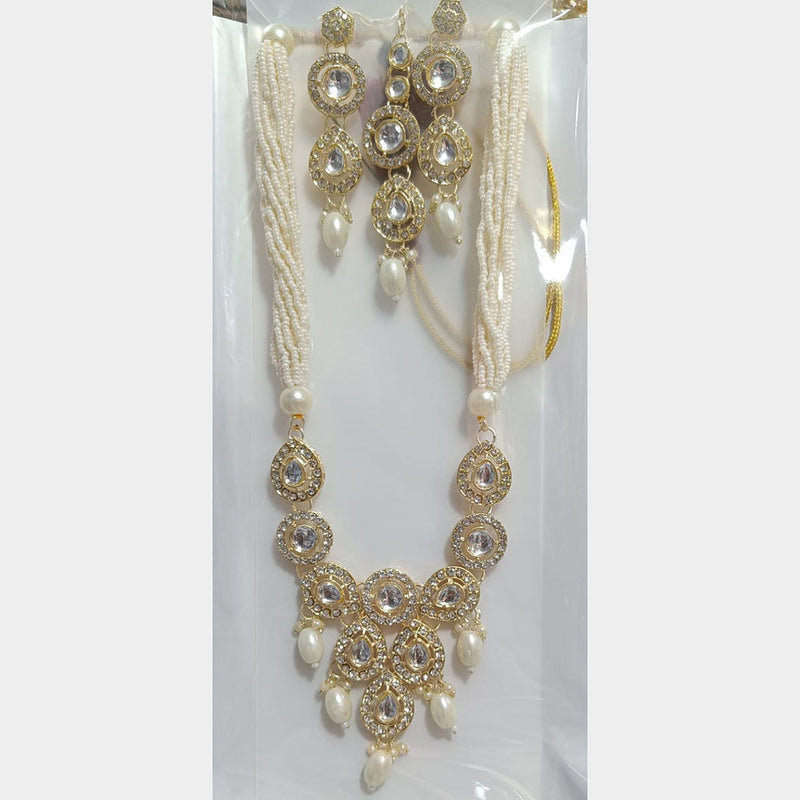 Manisha Jewellery Gold Plated Austrian Stone And Pearl Necklace Set