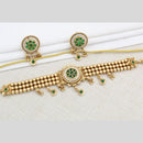 Manisha Jewellery Gold Plated Pota Stone Choker Necklace Set