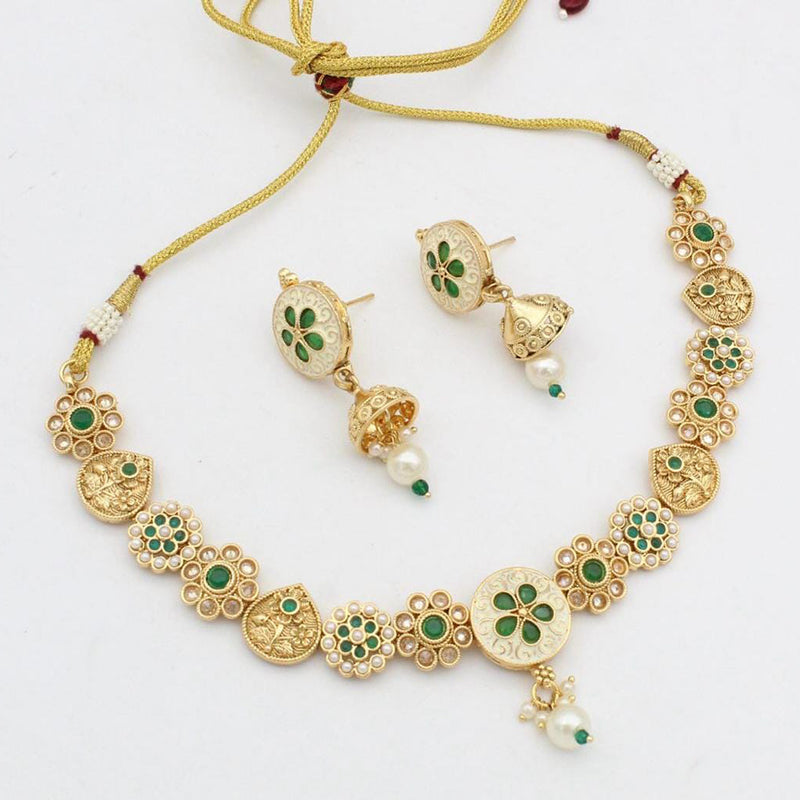 Manisha Jewellery Gold Plated Crystal Stone Necklace Set