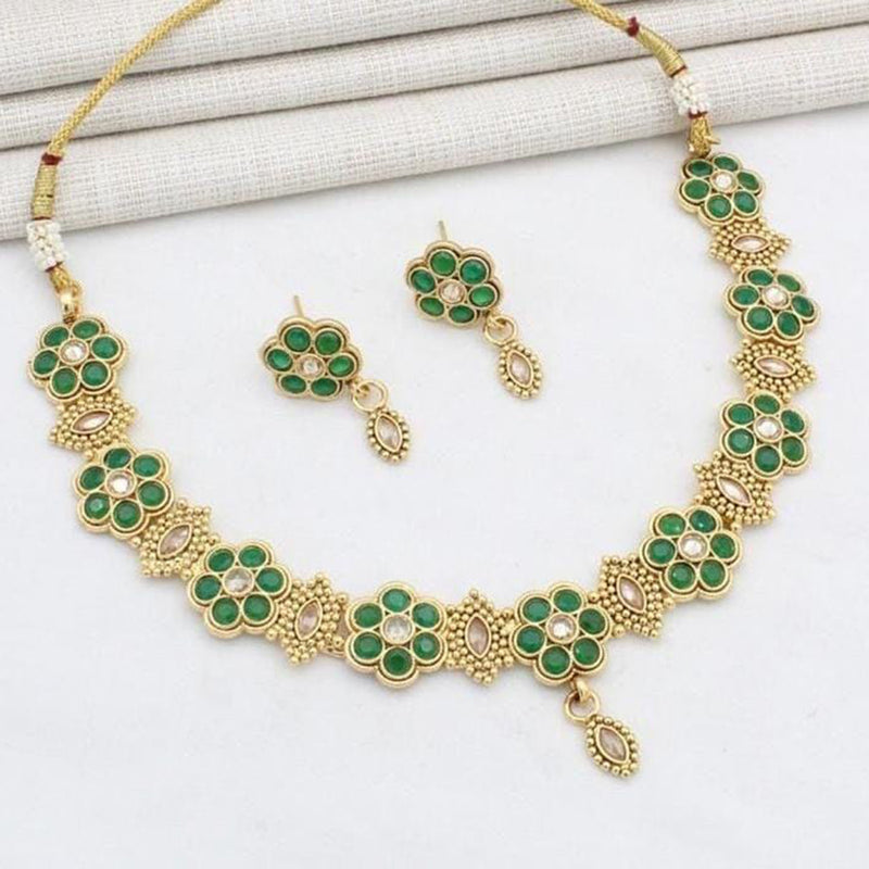 Manisha Jewellery Gold Plated Crystal Stone Necklace Set