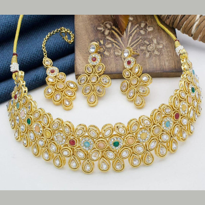 Manisha Jewellery Gold Plated Austrian Stone Choker Necklace Set