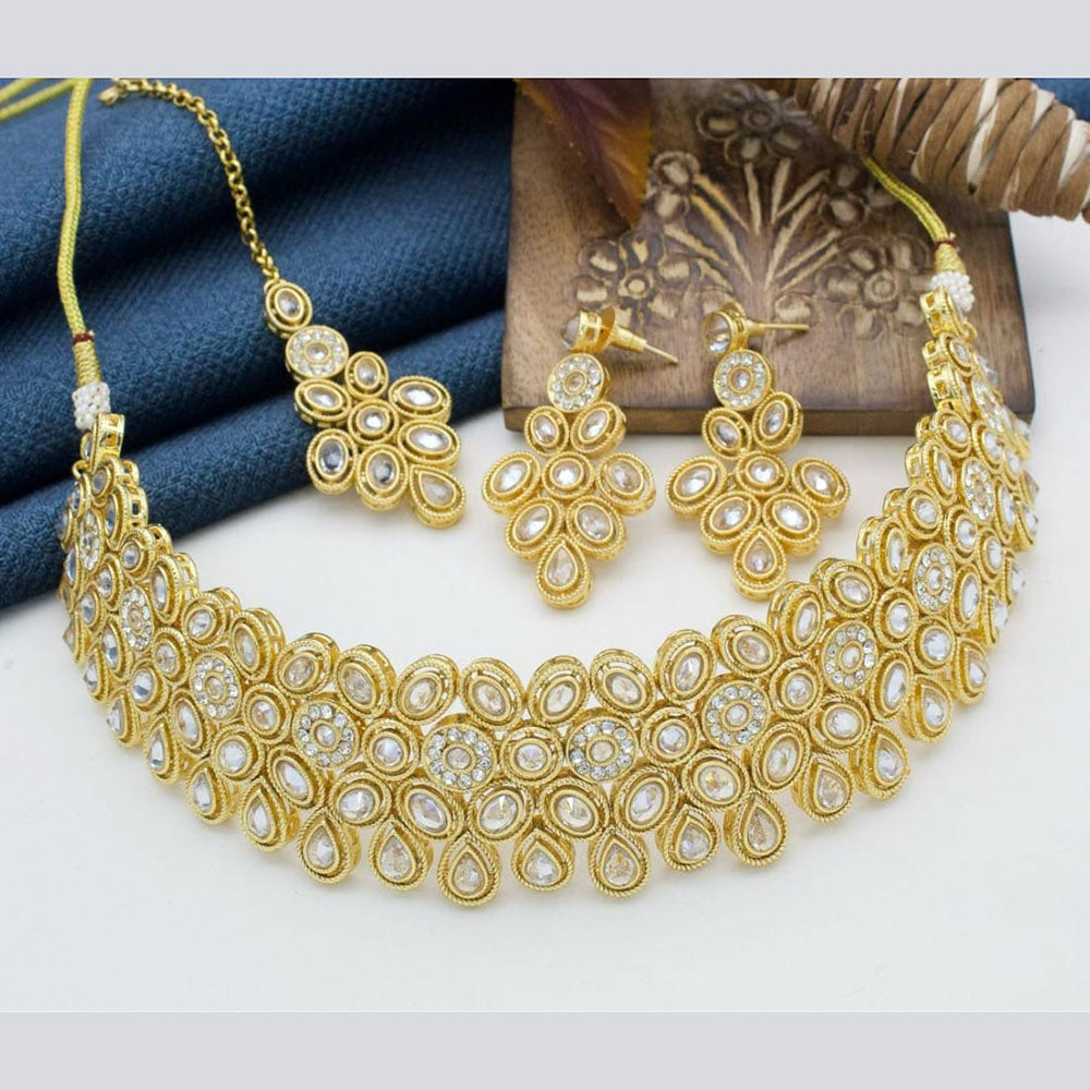 Manisha Jewellery Gold Plated Austrian Stone Choker Necklace Set