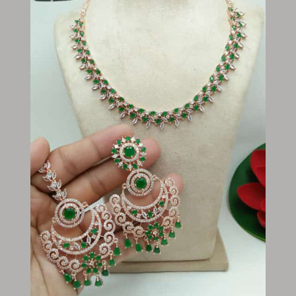 Manisha Jewellery Gold Plated AD Necklace Set