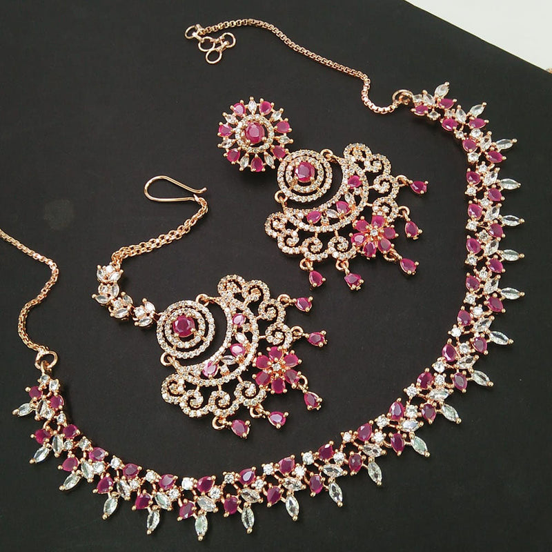 Manisha Jewellery Gold Plated AD Necklace Set