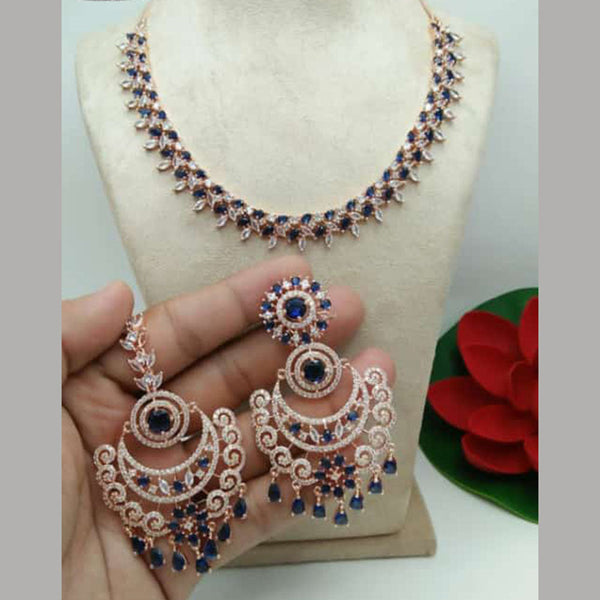 Manisha Jewellery Gold Plated AD Necklace Set