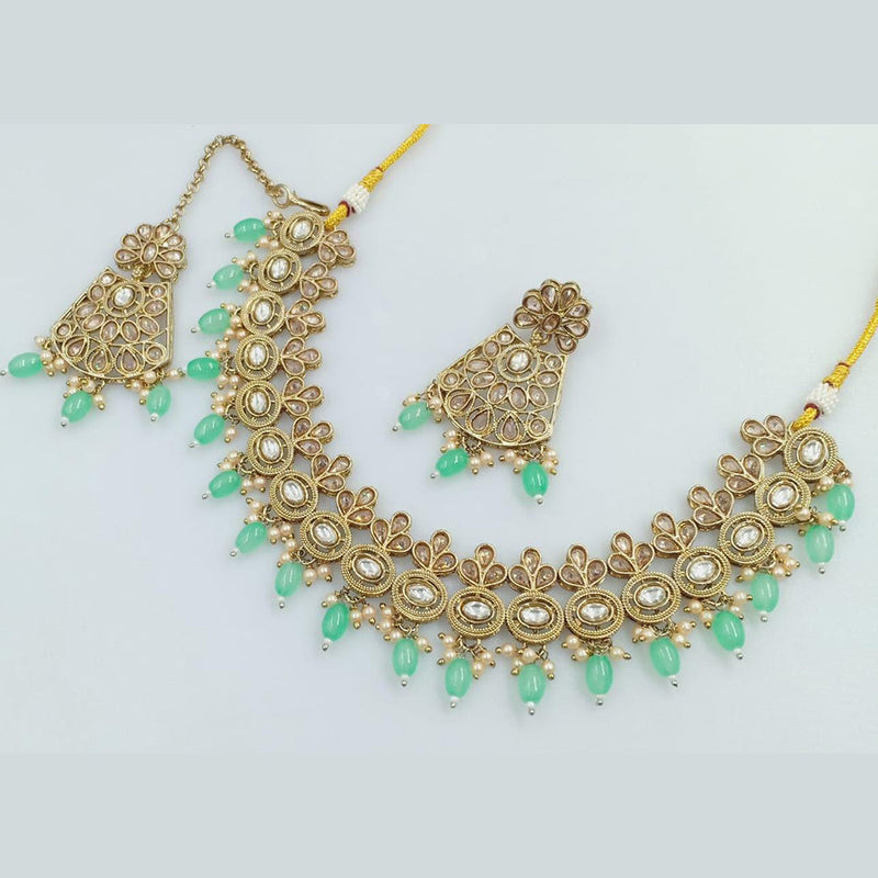 Manisha Jewellery Gold Plated Crystal Stone Pearls Necklace Set