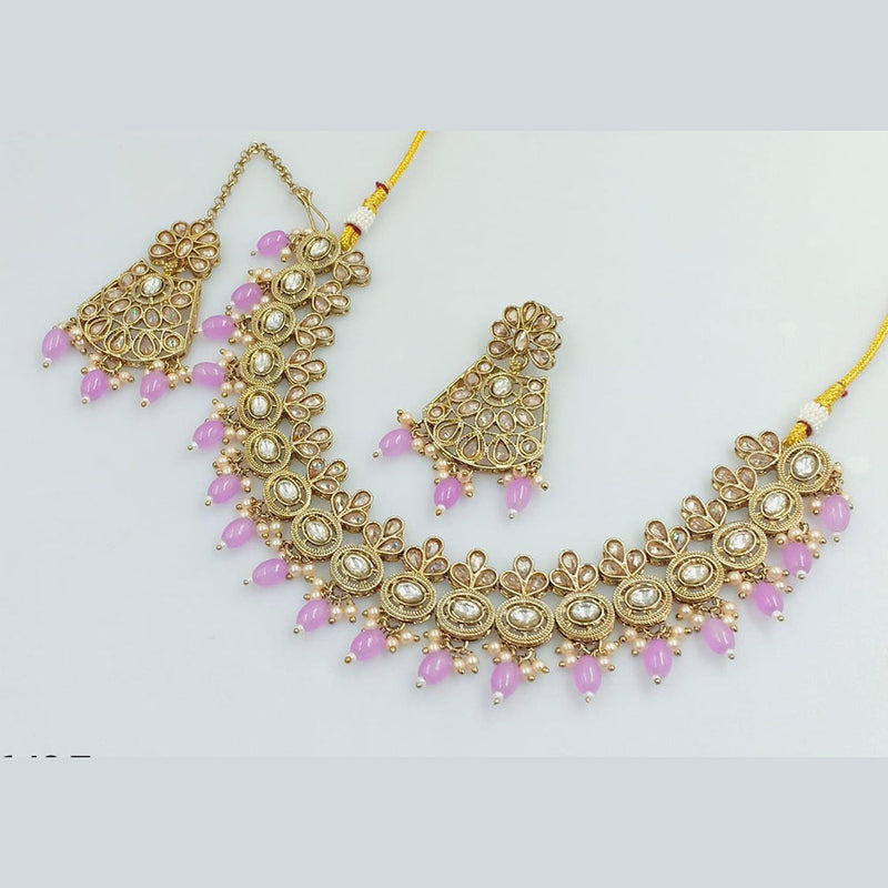 Manisha Jewellery Gold Plated Crystal Stone Pearls Necklace Set