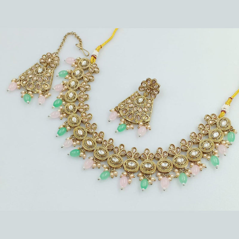 Manisha Jewellery Gold Plated Crystal Stone Pearls Necklace Set