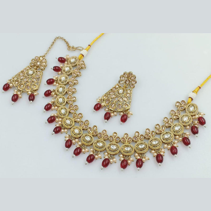 Manisha Jewellery Gold Plated Crystal Stone Pearls Necklace Set