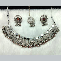 Manisha Jewellery Oxidised Plated Mirror Necklace Set