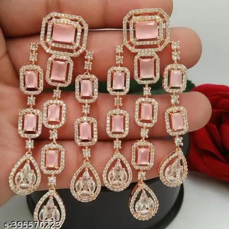 Manisha Jewellery Gold Plated AD Dangler Earrings