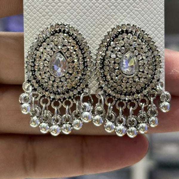 Manisha Jewellery Oxidised Plated Austrian Stone And Ghungroo Dangler Earrings