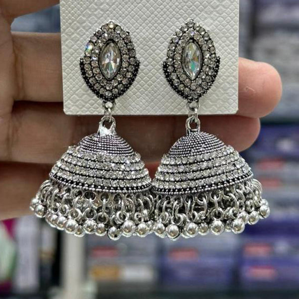 Manisha Jewellery Oxidised Plated Austrian Stone Jhumki