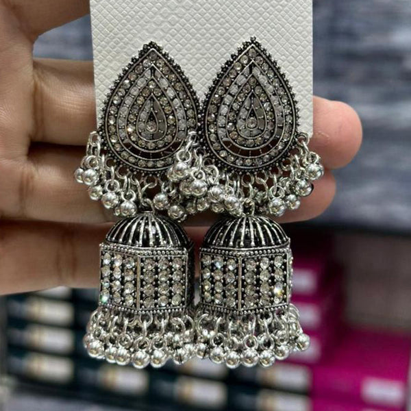 Manisha Jewellery Oxidised Plated Austrian Stone Jhumki