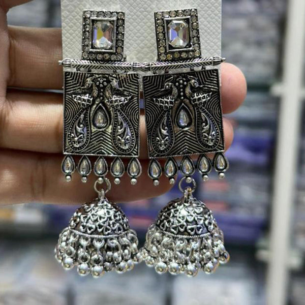 Manisha Jewellery Oxidised Plated Austrian Stone Jhumki